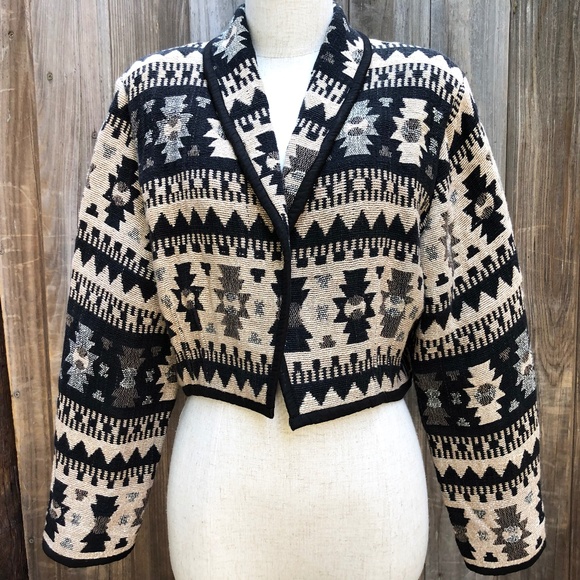 Vintage Black & Tan southwestern Bolero Jacket